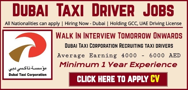 Dubai Taxi Jobs 2021 Announced Walk In Interview In UAE