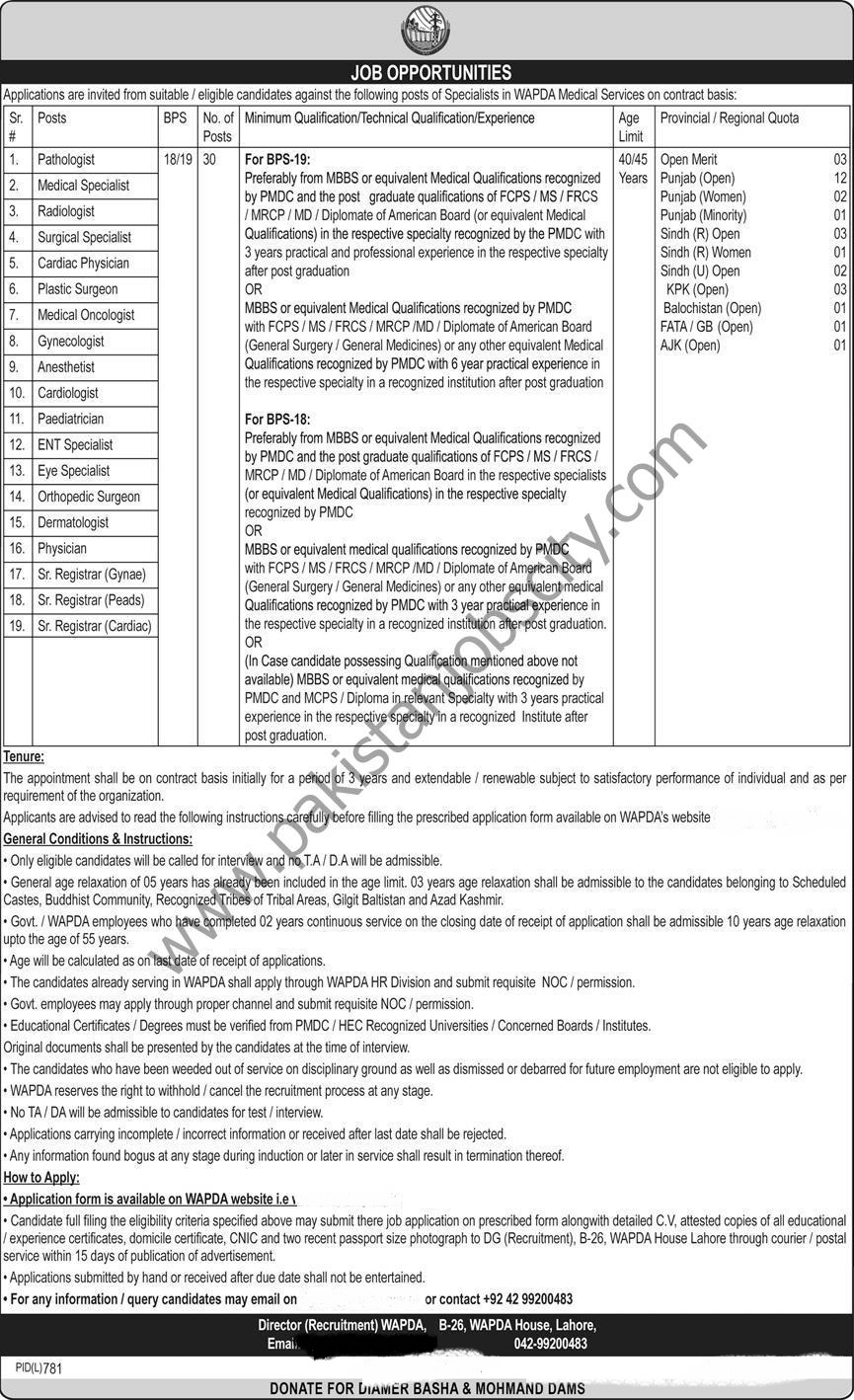 WAPDA Medical Services Jobs 03 Spetember 2023