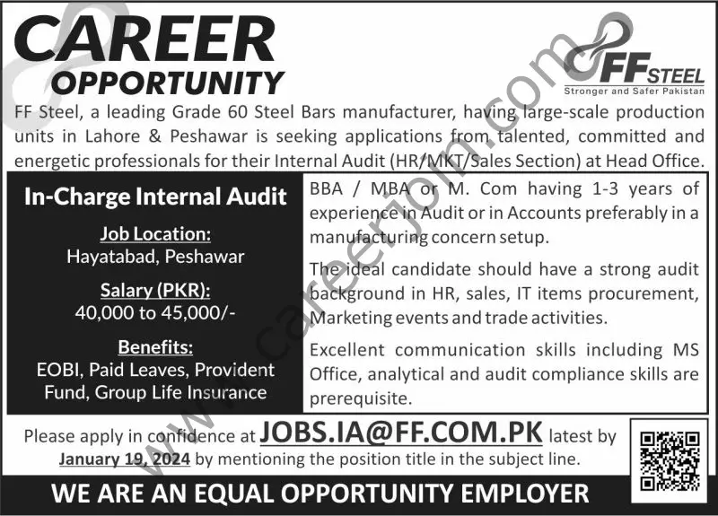 FF Steel Jobs 16 Jan 2024