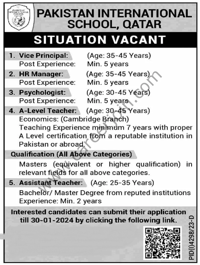 Pakistan International School Jobs 17 January 2024 Dawn
